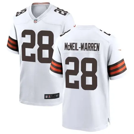 Men's Cleveland Browns #28 Emmanuel McNeil-Warren White 2026 NFL Draft Game Jersey