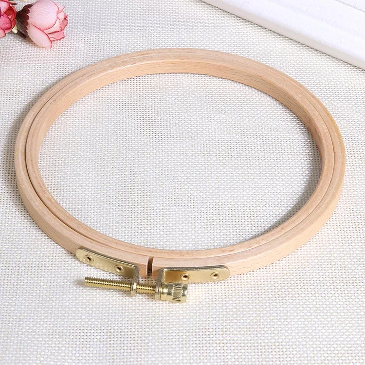 DIY Wooden Cross Stitch Frame Needlework Hoop Ring Embroidery Tool 15.5cm（6.1 in）