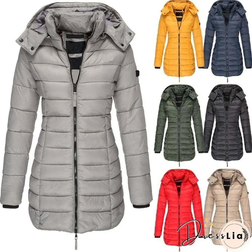 New Women Winter Long Coat Thicken Warm Hooded Cotton Padded Puffer Jacket Overcoat