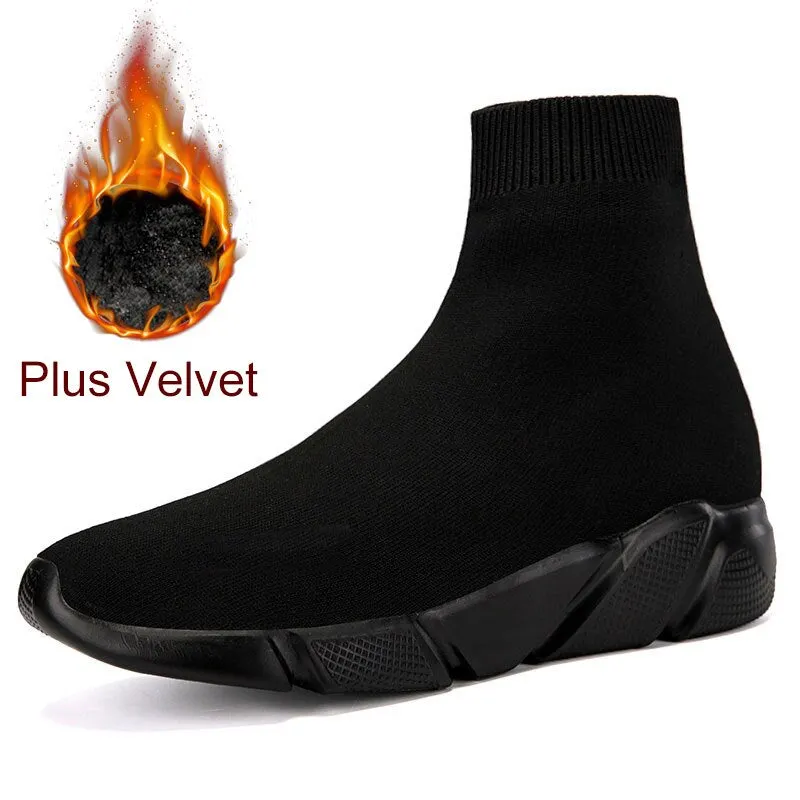 MWY Winter Short Plush High Top Socks Women Sneakers Casual Walking Shoes Unisex Platform Shoes Plus Size Zapatillas Mujer