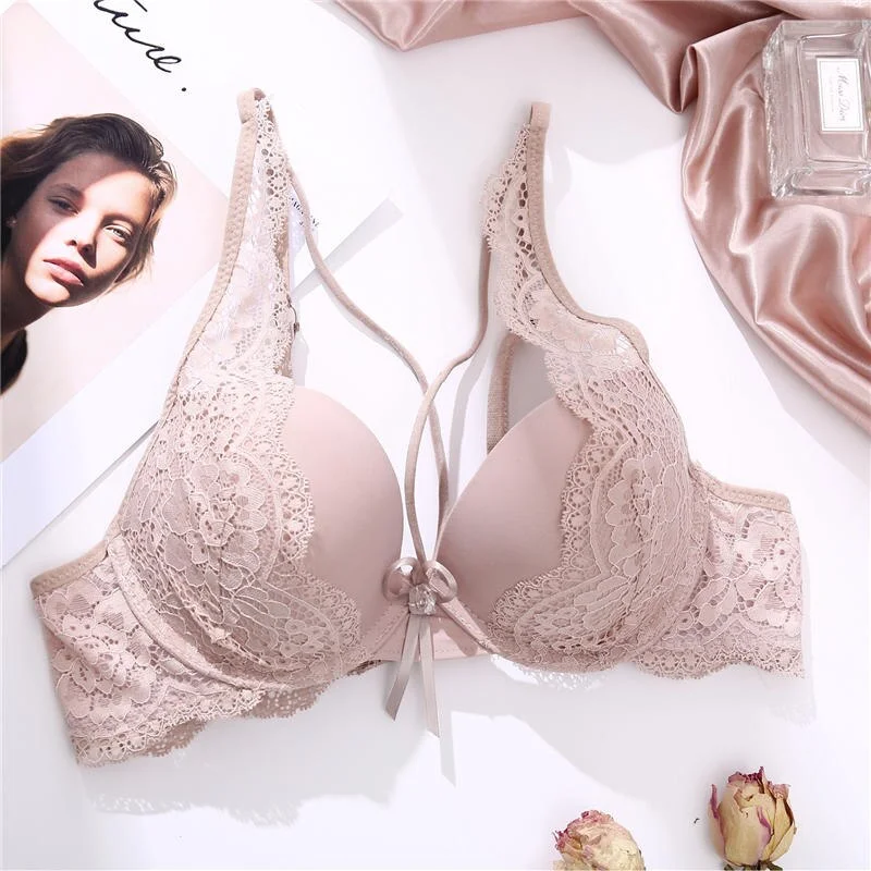Sexy Lace Bra Front Strap Brassiere for Women Push Up Bras Female Lingerie Underwear Sexy Bralette Floral Women's Bra