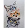 (Counted/Stamped) 11CT Three Cats-Cross Stitch 30*40cm/11.81*15.75in