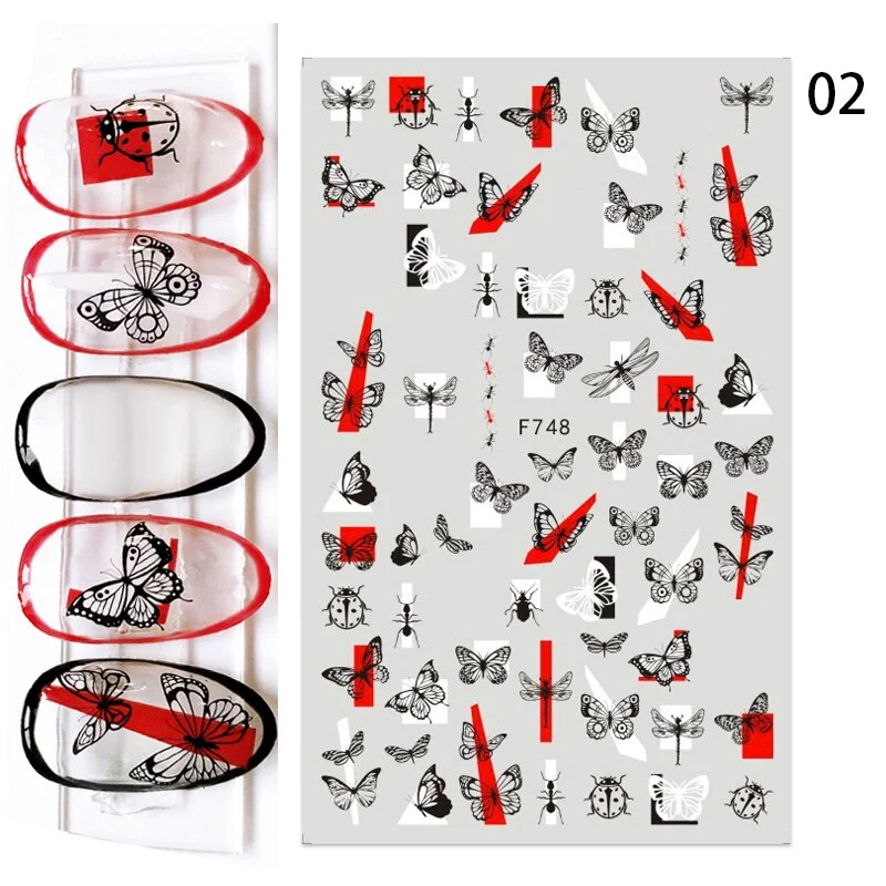 1 Pc 3D Nail Sticker Flower Leaves Slider Transfer Nail Stickers For Manicures Nail Art DIY Transfer Sticker Nail Art Decoration