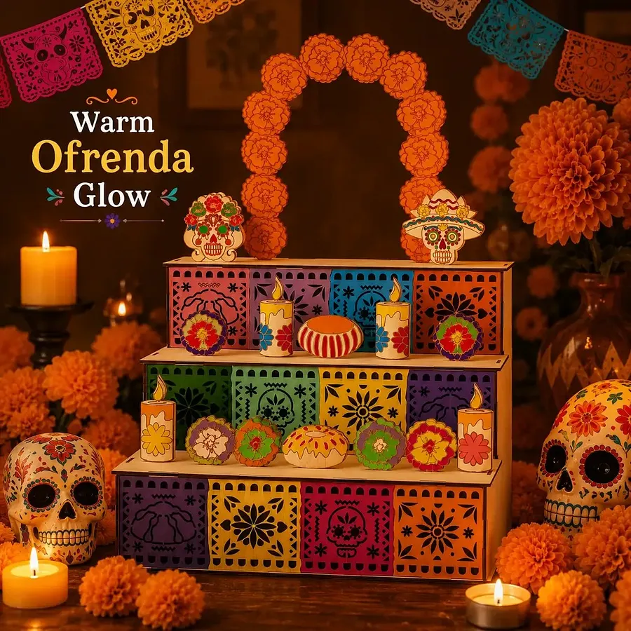 DIY wooden Day of the Dead altar activity