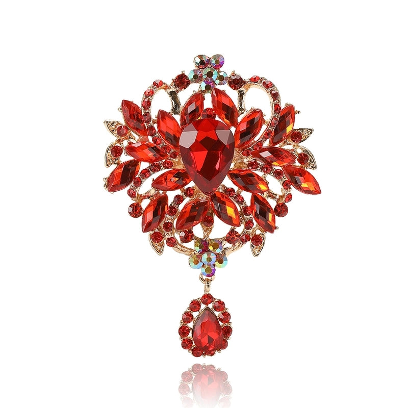 Elegant Retro Pin Geometric Alloy Inlay Rhinestones Glass Women’s Brooches