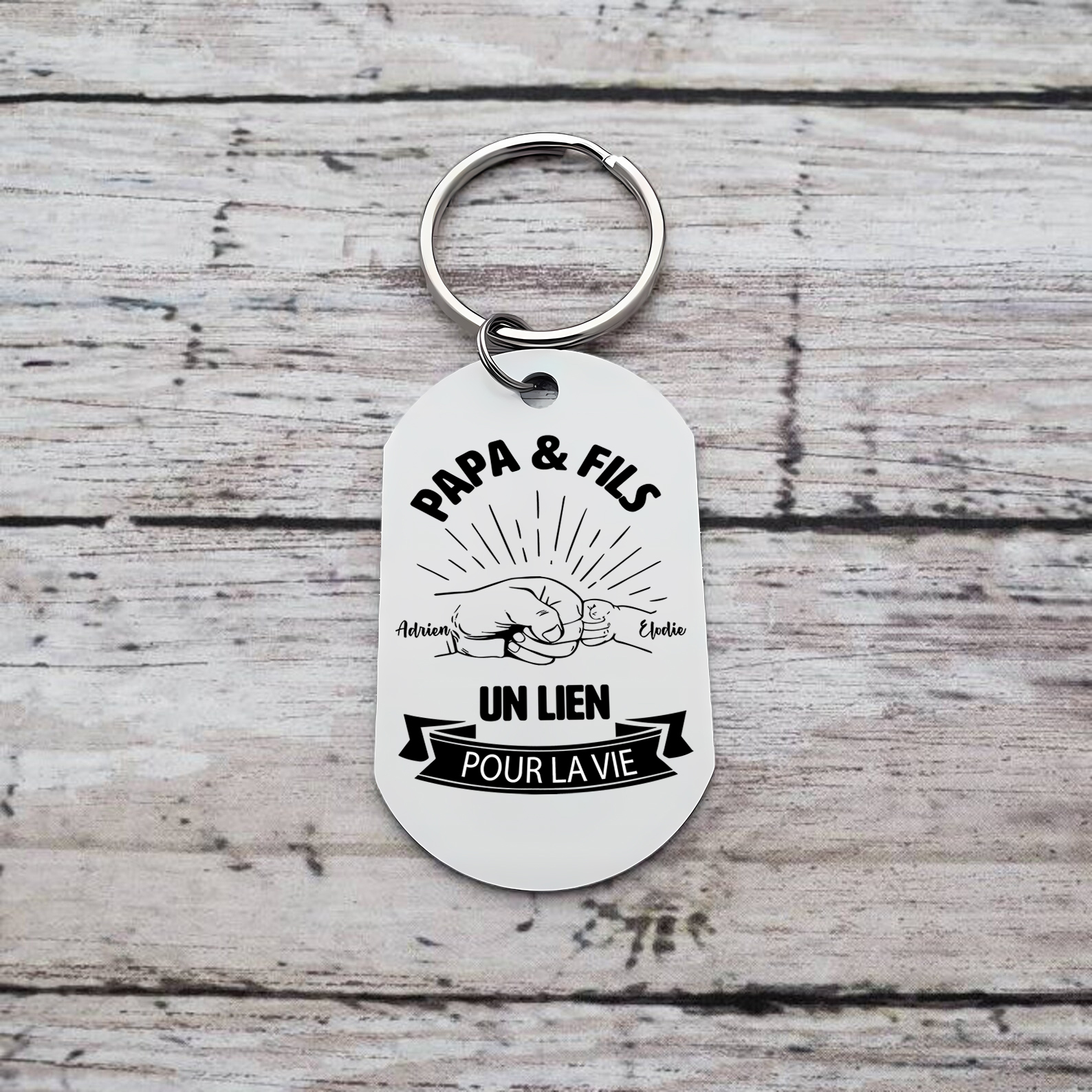 QONCV Fete Des Peres Original Porte Clef Personnalisé Anniversaire Papa Idées Cadeaux, Cadeau Merci Papa Noel Remerciement Idee, Cadeau Fête Des Pères Saint Valentin Cadeaux