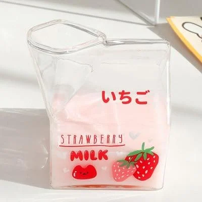 Kawaii Square Milk Carton Glass Cup SP15084