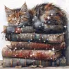 Cat-Partial 11CT Stamped Cross Stitch Bead Embroidery 36*36cm/14.17*14.17in tapestrymarket