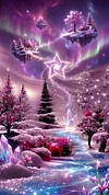 Luxury AB Velvet Diamond Painting Kit - Aurora Milky Way Snowy