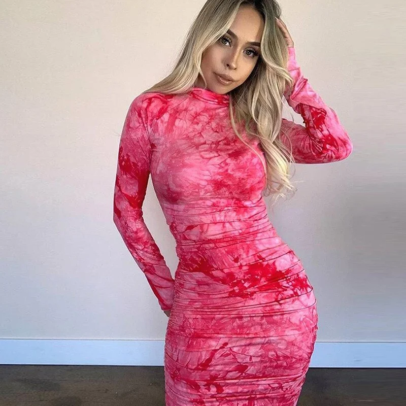 Yvlvol sexy women summer spring bodycorn dress 2021 new long sleeve sexy party dresses Vestidos plus size