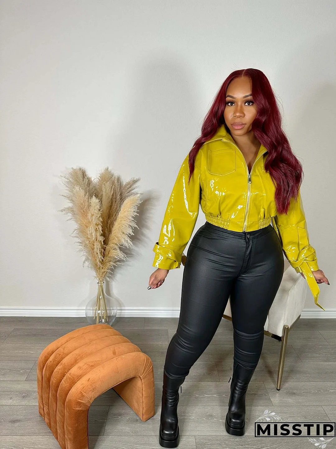 Women High Waist Stretch Sexy Leather Pants