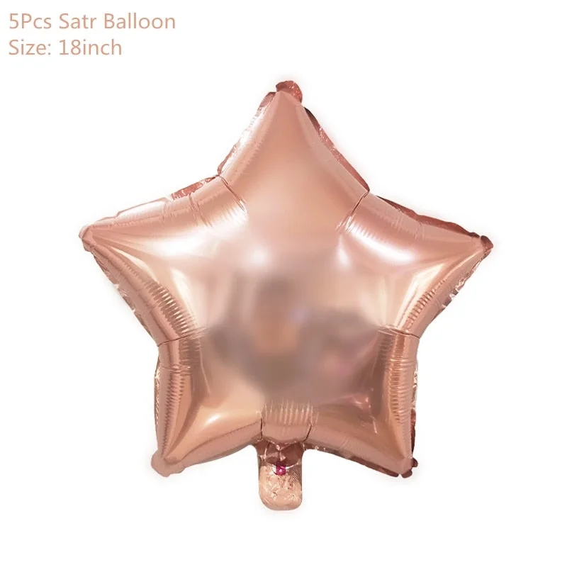 Rose Gold Confetti Baloons Foil Champagne Star Balloon Wedding Latex Ballon globos BabyShower Birthday Party Decoration Supplies