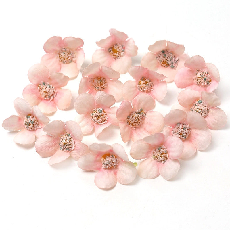 10 Pieces Pink Artificial Flower Wedding Shooting Props Handmade Diy Hair Accessories Decoration Flower Box Material