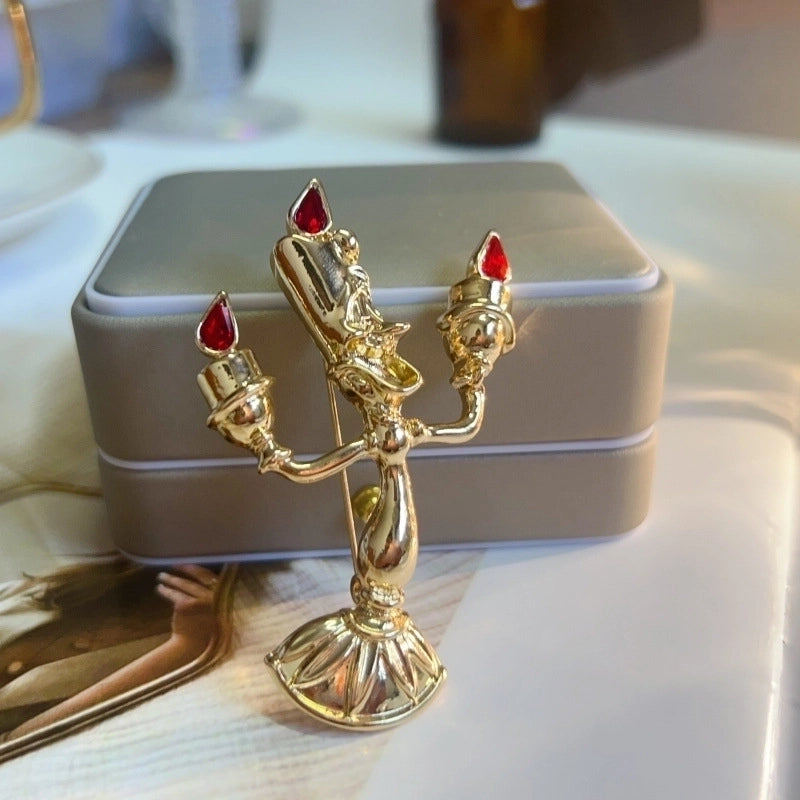 Retro Pin Cartoon Character Flame Zinc Alloy Plating Inlay Rhinestones Unisex Brooches