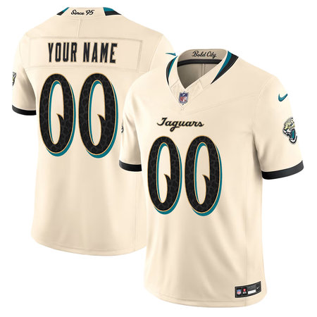 Men's Jacksonville Jaguars Cream 2026 Rivalries Collection Vapor F.U.S.E. Limited Custom Jersey