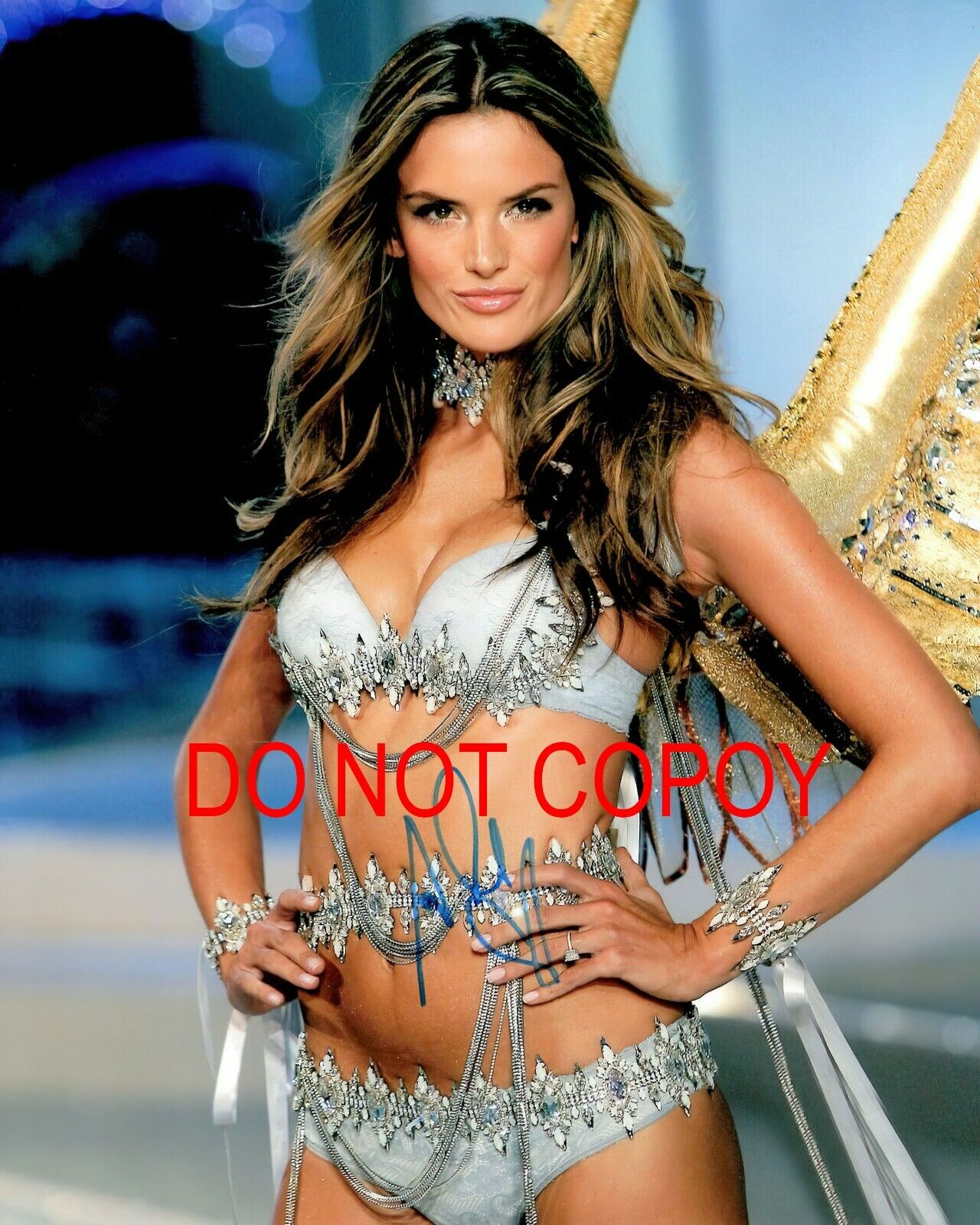 Alessandra Ambrosio - Autographed Signed 8 x10 Photo Poster painting (Victoria's Secret) Reprint