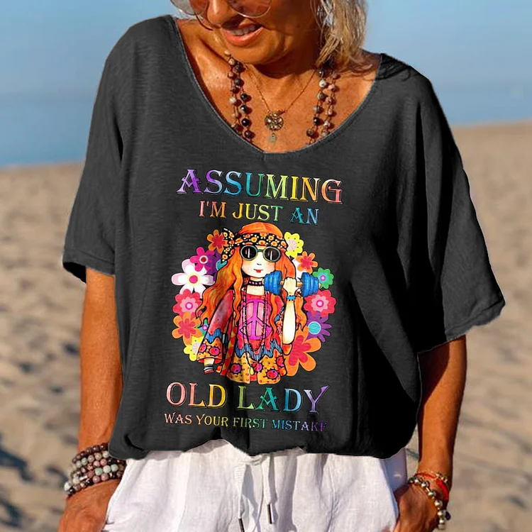 Assuming I'm Just An Old Lady Was Your First Mistake Graphic Tees socialshop