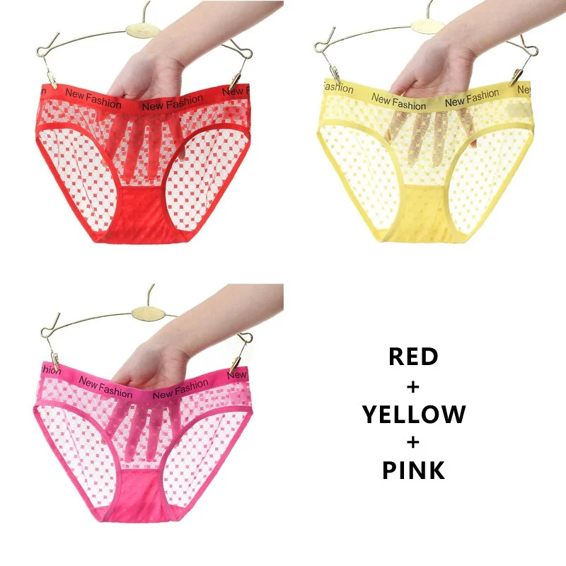 Meet'r 3Pcs/lot Seamless Panty Set Underwear Sexy Female Transparent Intimates Low-Rise Briefs Japanese G String Lingerie