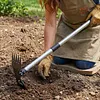 2 in 1 Garden Hoe with Tiller Cultivator Rake Lightweight Hoes Weeding Rake with Long Handle for Fast Grass Removal Cultivating Loosen Soil