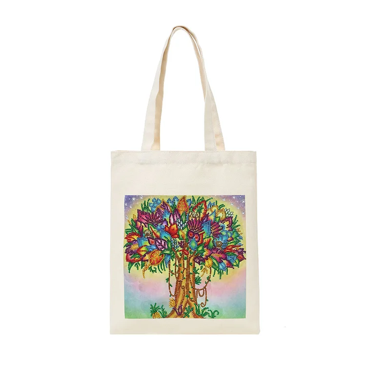 DIY Rhinestone Diamond Painting Tree Tote Bag