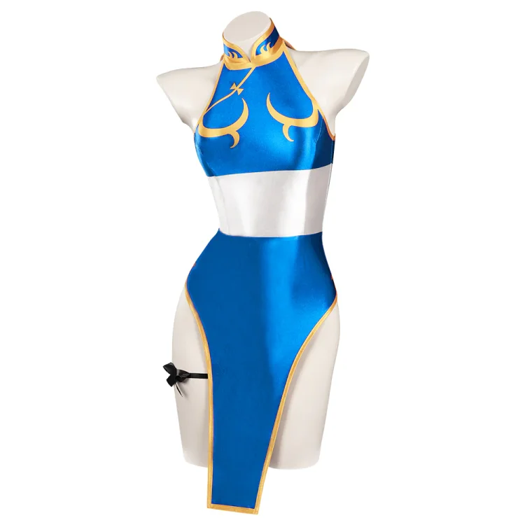 Kids Children Street Fighter(SF) Chun-Li Sexy Swimsuit Cosplay Costume Dress Swimwear Outfits Halloween Carnival Suit