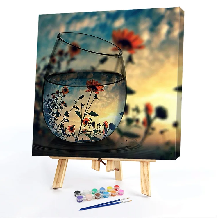 Oil Paint By Numbers - Water Cup Projection - 40*40CM
