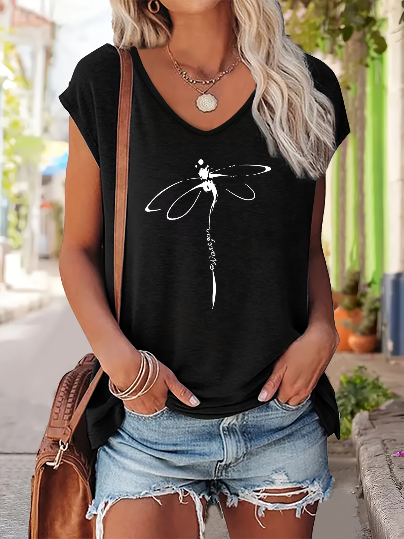 Women's Casual V-Neck Tank Top With Flutter Sleeves - Lightweight Stretchy Fabric, Machine Washable, All-Season Versatile Summer Wear, Nontransparent Material, Ladies Tank To | IFYHOME