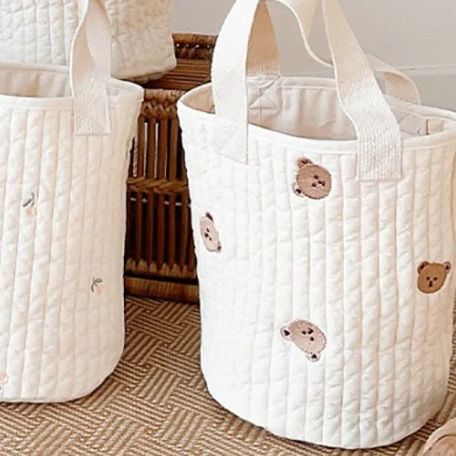 Botique Baby Bags 2022 New Cute Embroidery Diaper Bag Fashion Cart Storage Cotton Mommy Bag