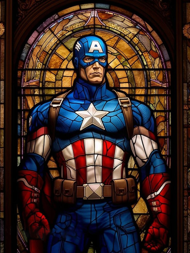 Marvel Characters Glass Painting 30*40CM (Canvas) Full Round Diamond Painting gbfke