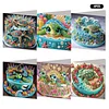 (US Only)6PCS DIY Xmas Diamond Art Greeting Cards Congratulations Cards & Gifts (Turtle)