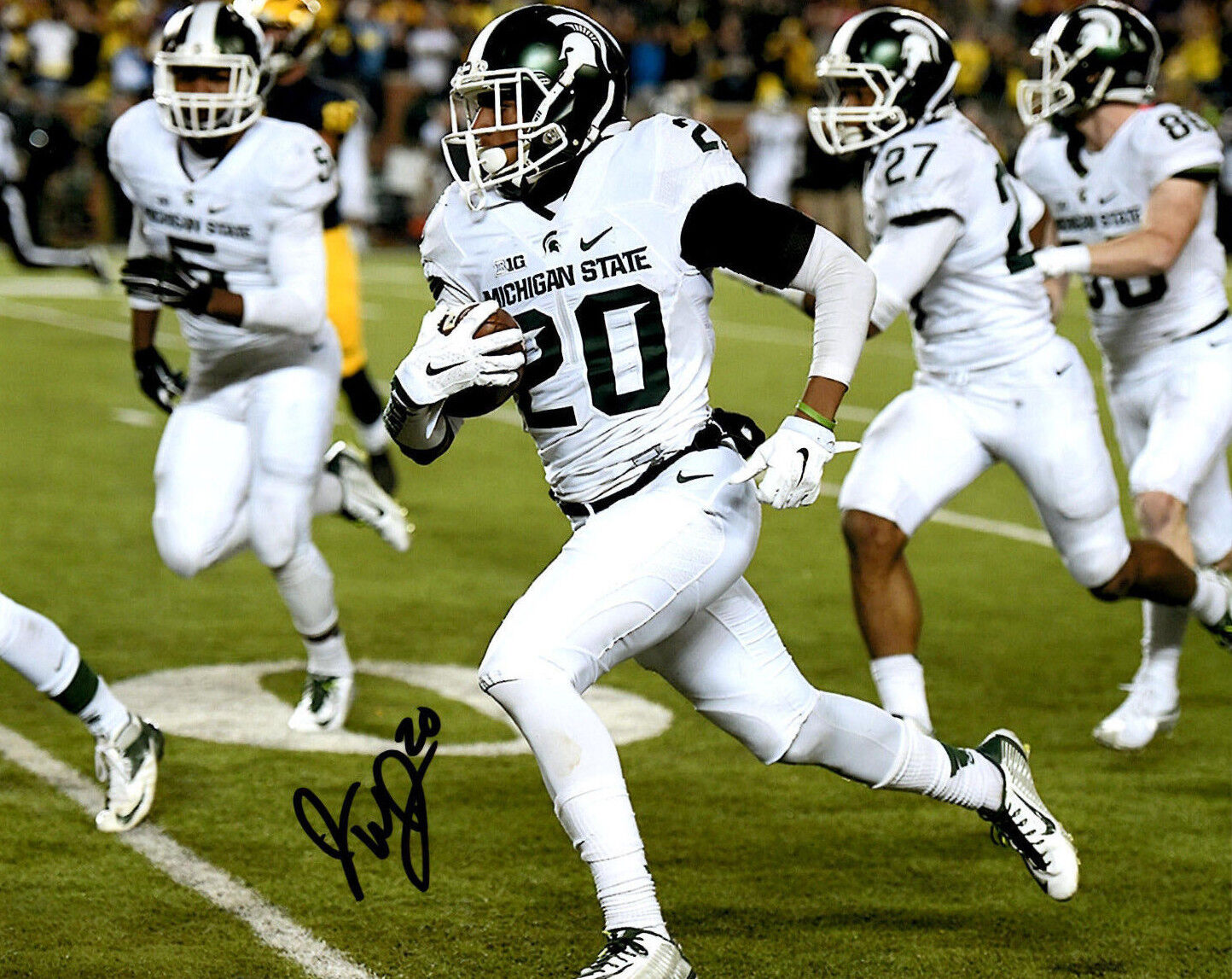 Jalen Watts Jackson Michigan State Football Signed 8X10 Photo Poster painting Rp Punt Return TD