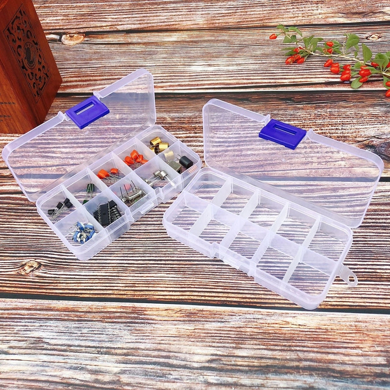 10 Grid 15 Grid 24 Grid 36 Detachable Grid Plastic Transparent Makeup Fishing Gear Jewelry Rubber Band Hook Storage Box2