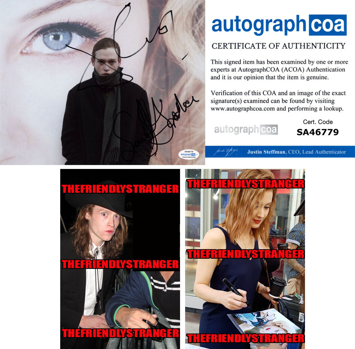 SARAH GADON & CALEB LANDRY JONES signed ANTIVIRAL