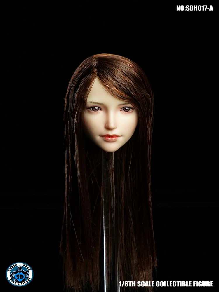 SUPER DUCK SDH017 1/6 Asian White Skin Beauty Girl Head Sculpt for 12inch Action Figure DIY-aliexpress