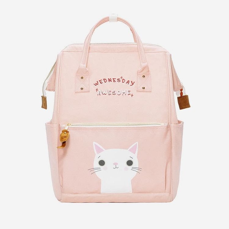 Cute Kitty Week Letter Print Backpack Schoolbag SS0984
