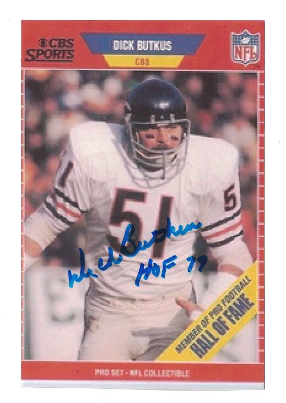 Chicago Bears Dick Butkus Signed Autographed 4x6 Photo Poster painting HOF A