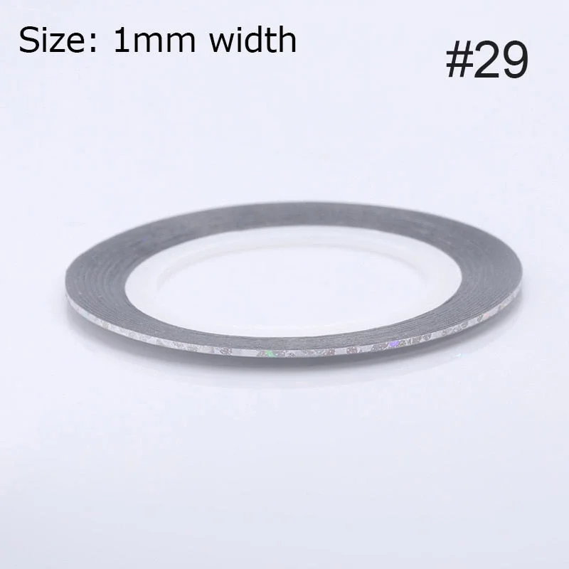 1mm 2mm 6mm Matte Glitter Nail Striping Tape Line Rainbow Multi Color Styling Tool Sticker Decal  DIY Decoration-Nail Inspo