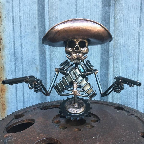💀Cowboy Skull Gunslinger Hood Ornament - tree - Codlins