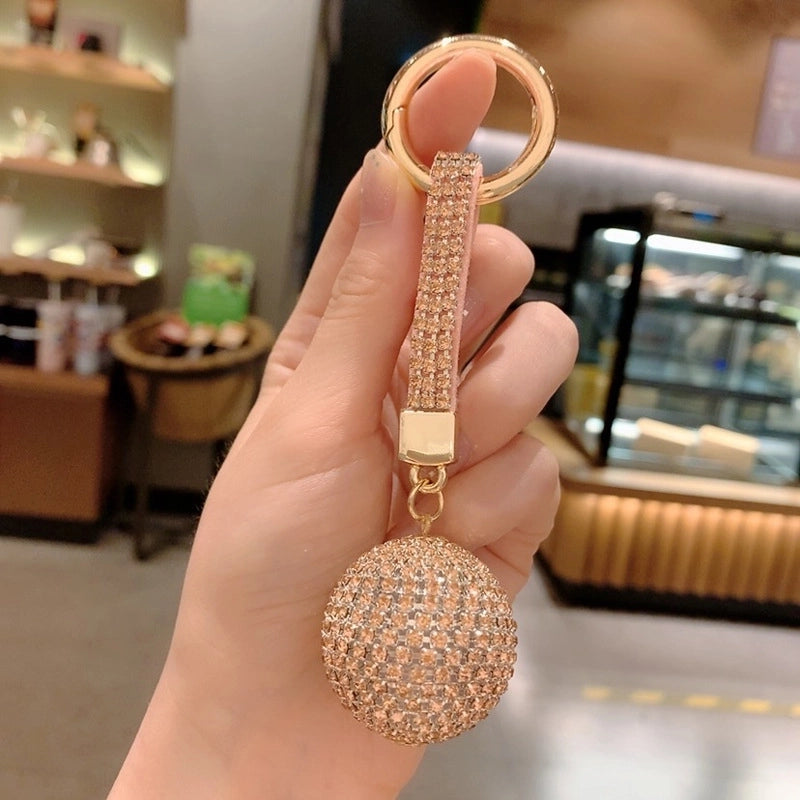 Luxurious Minimalist Classic Style Ball Alloy Rhinestone Women’s Bag Pendant Keychain