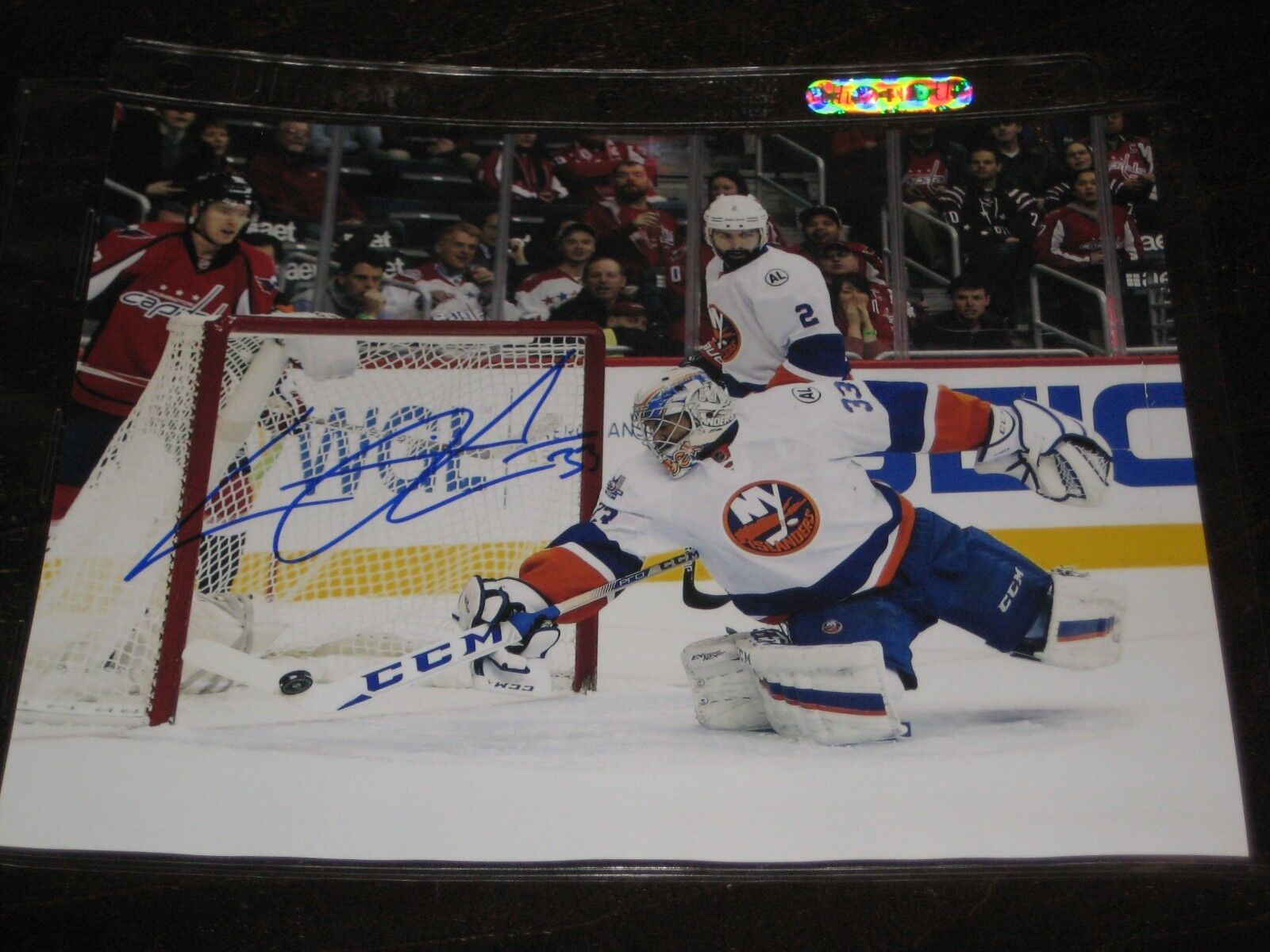 CHRISTOPHER GIBSON autographed NY NEW YORK ISLANDERS 8X10 Photo Poster painting *BIG SAVE*