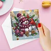6Pcs Diamond Painting Snowman Greeting Cards Christmas Cards