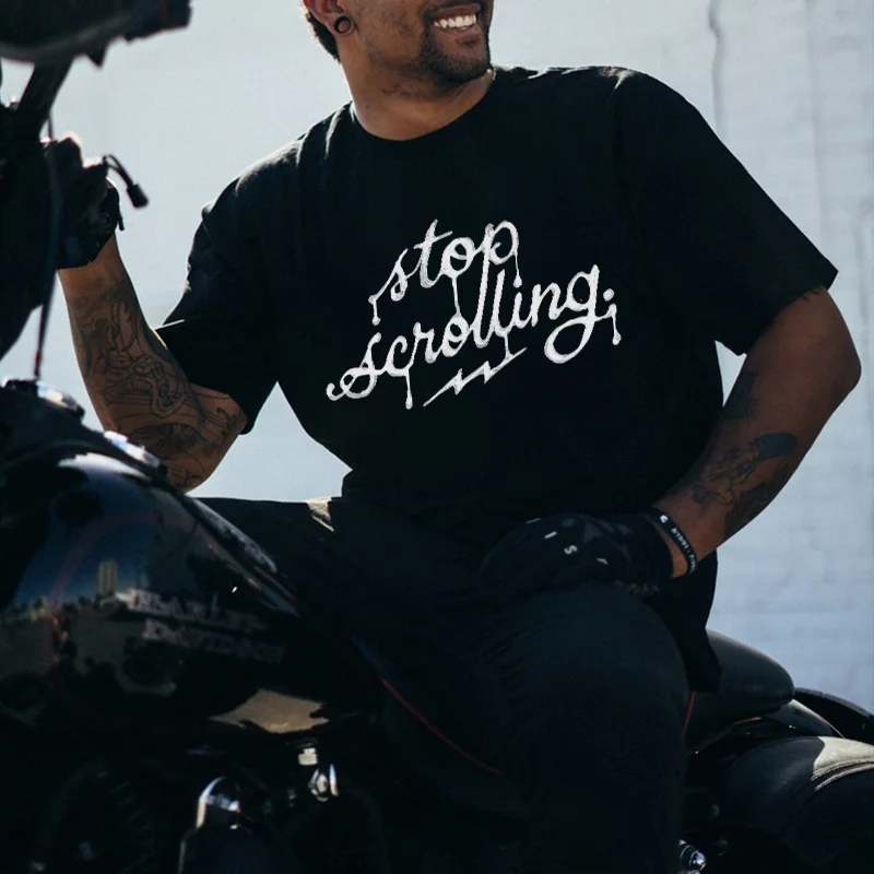 Stop Scrolling Printed Men's T-shirt -  UPRANDY