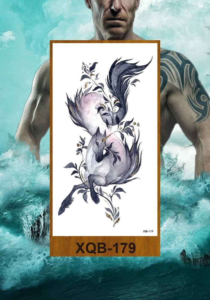 Temporary Tattoo Stickers Woman Girl Arm Chest Neck Ankle Fake Tatoo Flower Cute Flower Fox Owl Elephant Deer Horse Hummingbird