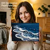 uk.everydayedeals DIY Pearl Painting With Frame - Handmade Self-Adhesive Pearls - Waves(20*30cm)
