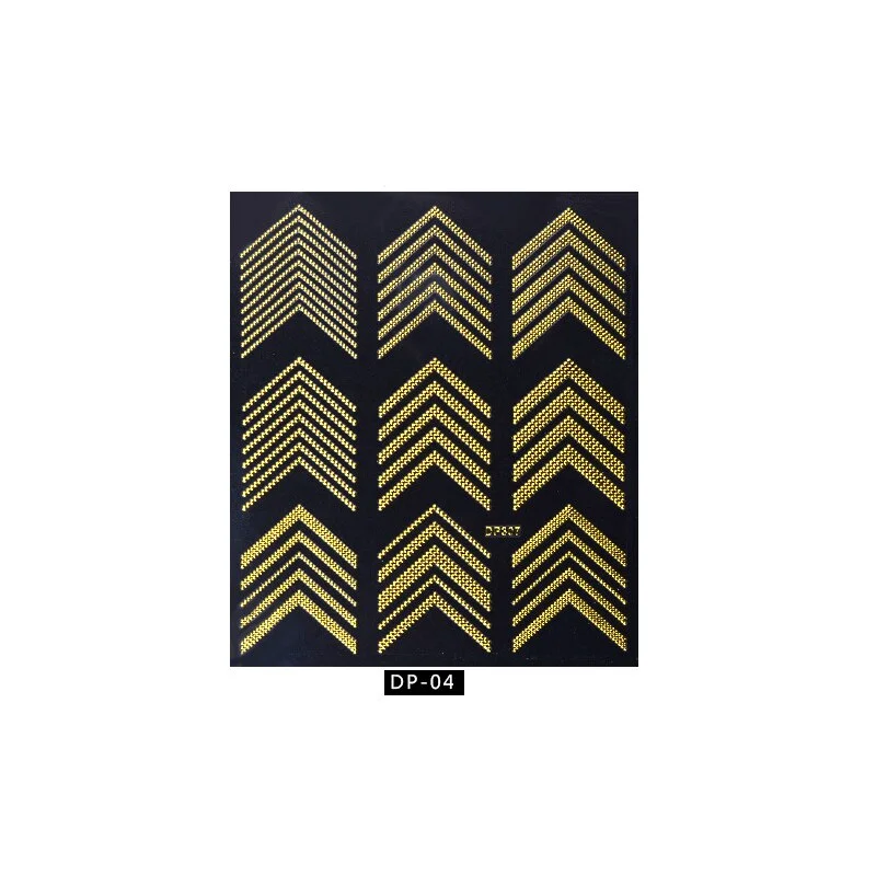 New Products In 2021 Adhesive 3D Metal Line Decals Nail Stickers for Nail Art Decoration DIY Designer Work Accessories 7.7x9cm