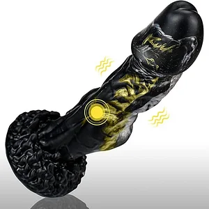 Black Gold Wolf Silicone Irregular Dildo Anal Vibrator