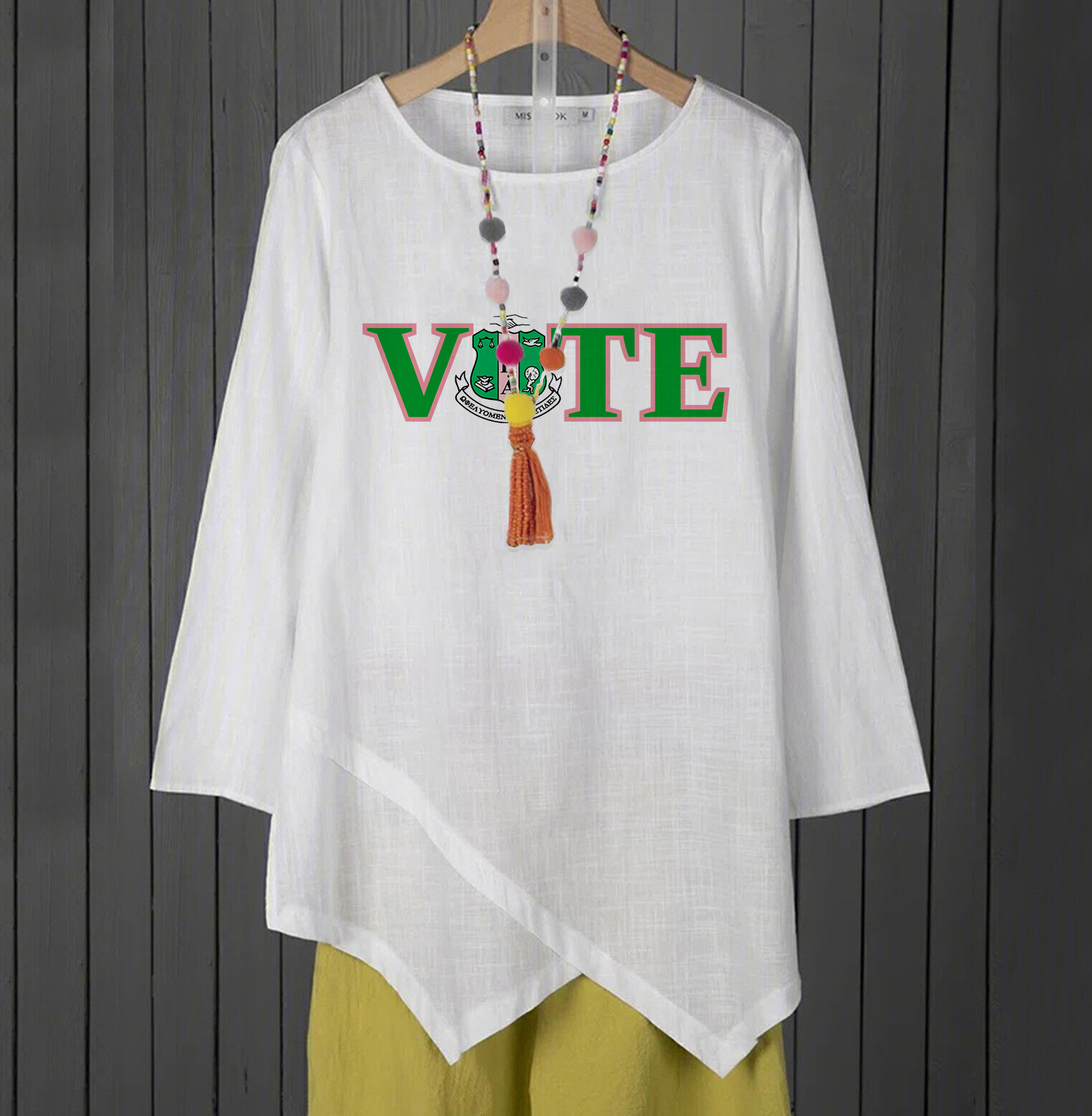 Vote Fashion Cotton & Linen Print T-Shirt