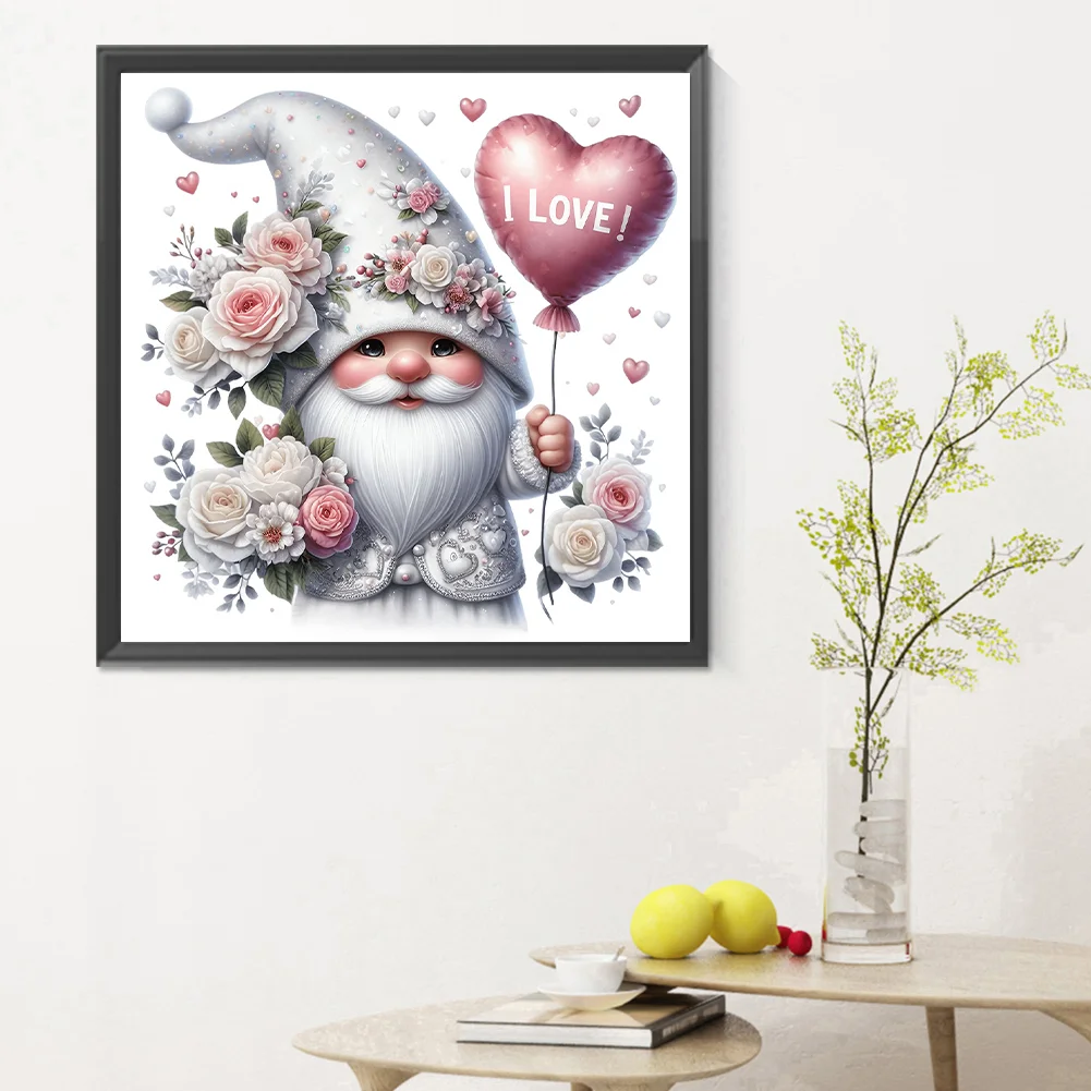 Diamond Painting - Full Round Drill - Valentines Day Gnome(Canvas|30*30cm)