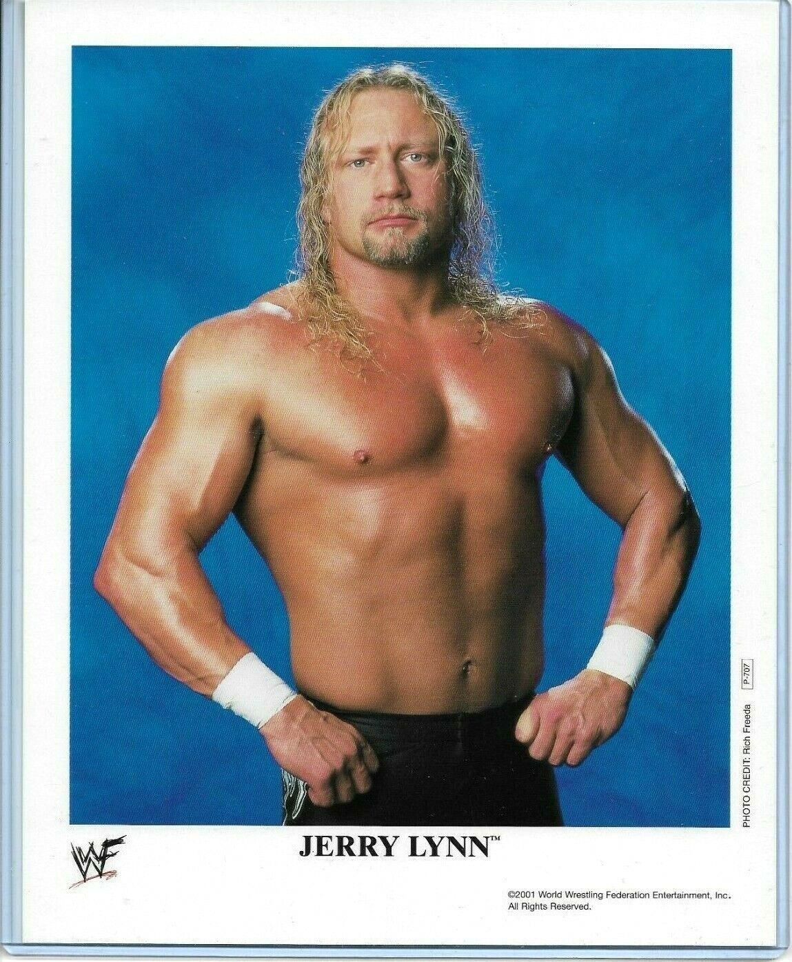 WWE JERRY LYNN P-707 OFFICIAL LICENSED AUTHENTIC ORIGINAL 8X10 PROMO Photo Poster painting RARE