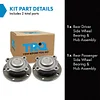 TRQ 2 Piece Rear Wheel Bearing & Hub Assembly Set Compatible with 2011-2016 Mini Cooper Countryman 2013-2016 Cooper Paceman